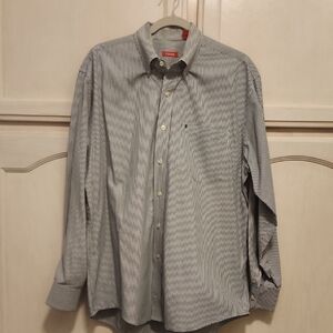 NWOT Izod Blue Dress‎ Shirt Classic Style Large